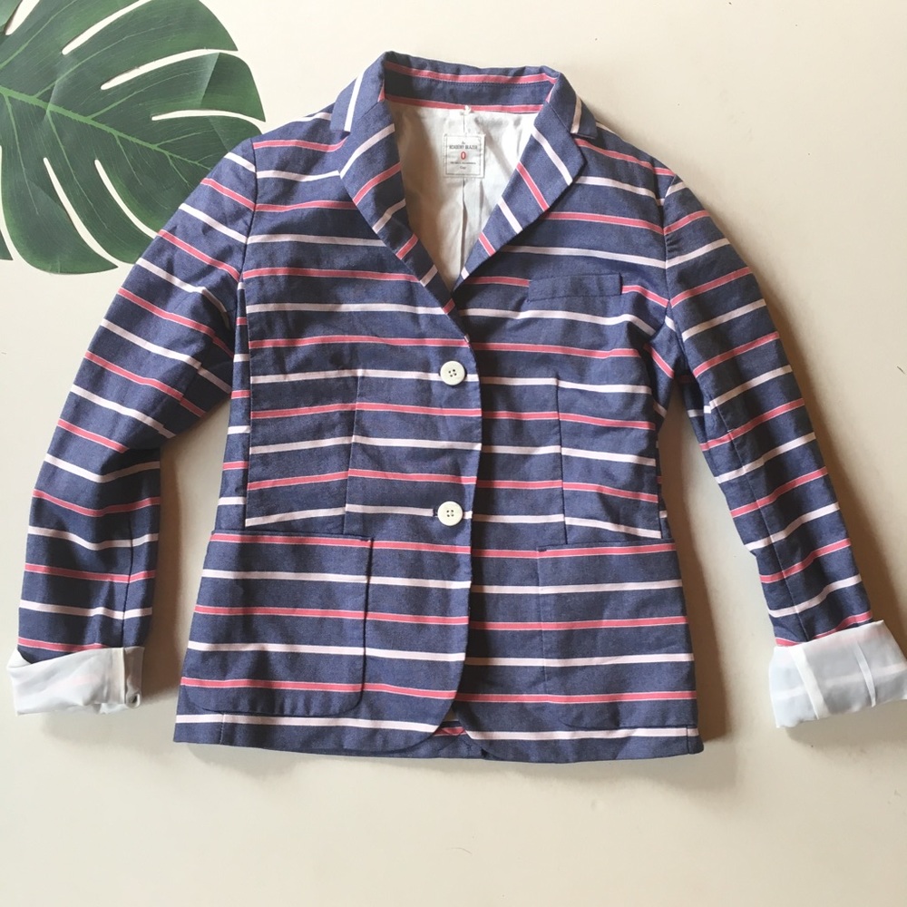 Gap academy school boy stripe chambray blazer